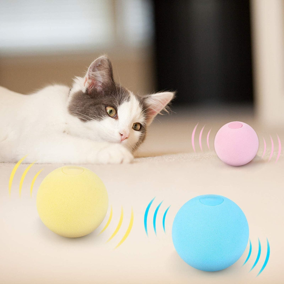 Interactive Chirping Catnip Balls