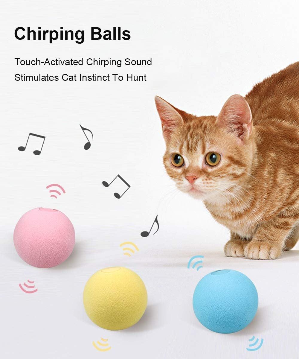 Interactive Chirping Catnip Balls