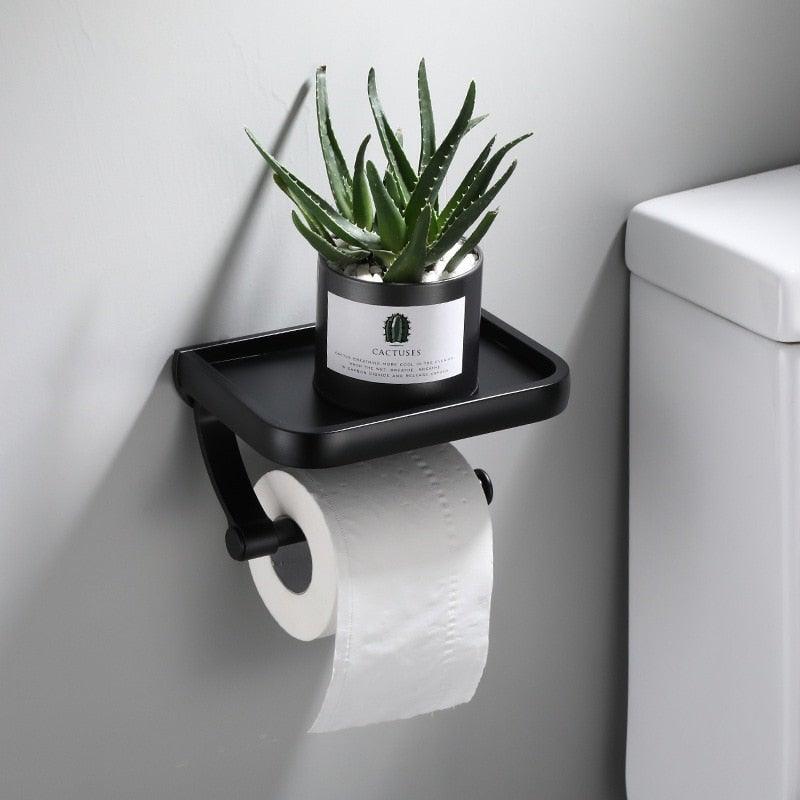 Toilet Paper Holder + Shelf