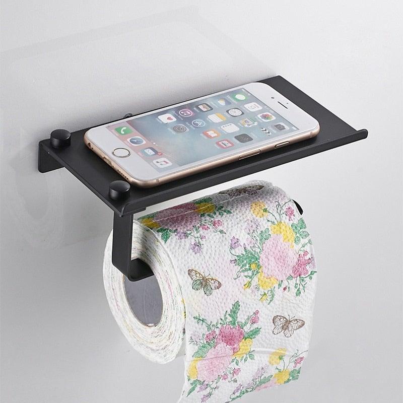 Toilet Paper Holder + Shelf