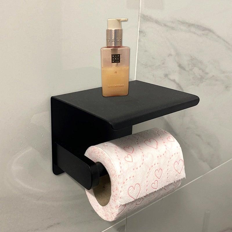 Toilet Paper Holder + Shelf