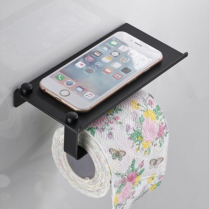 Toilet Paper Holder + Shelf