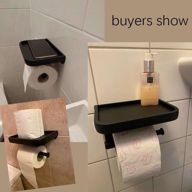 Toilet Paper Holder + Shelf