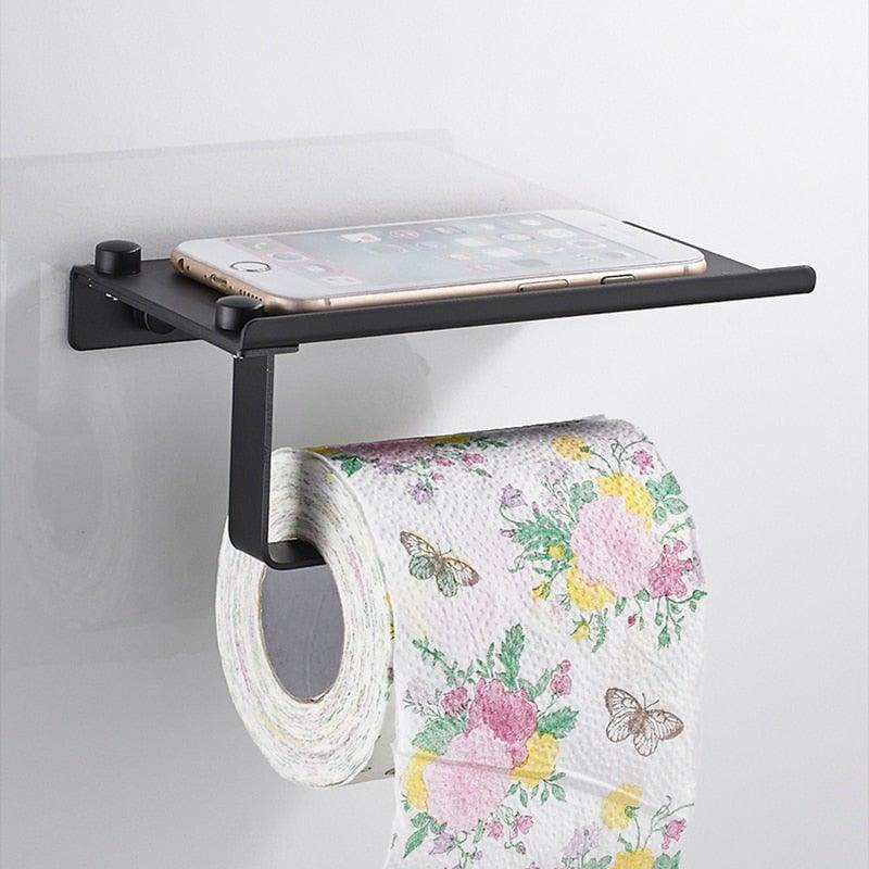 Toilet Paper Holder + Shelf