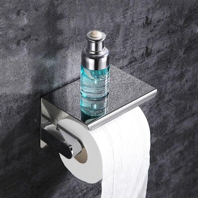 Toilet Paper Holder + Shelf