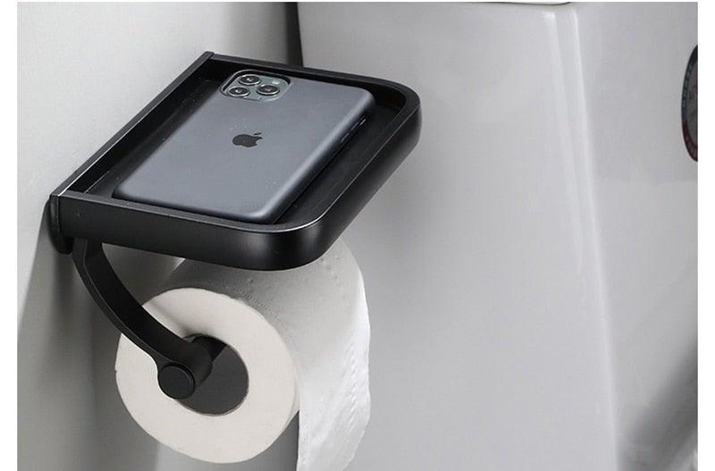 Toilet Paper Holder + Shelf