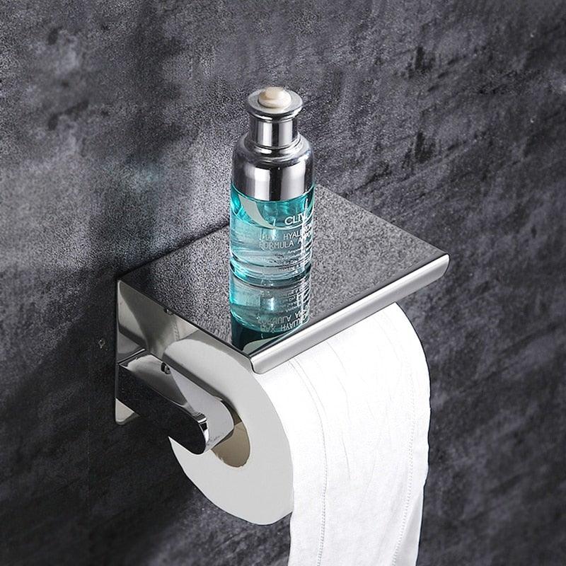 Toilet Paper Holder + Shelf
