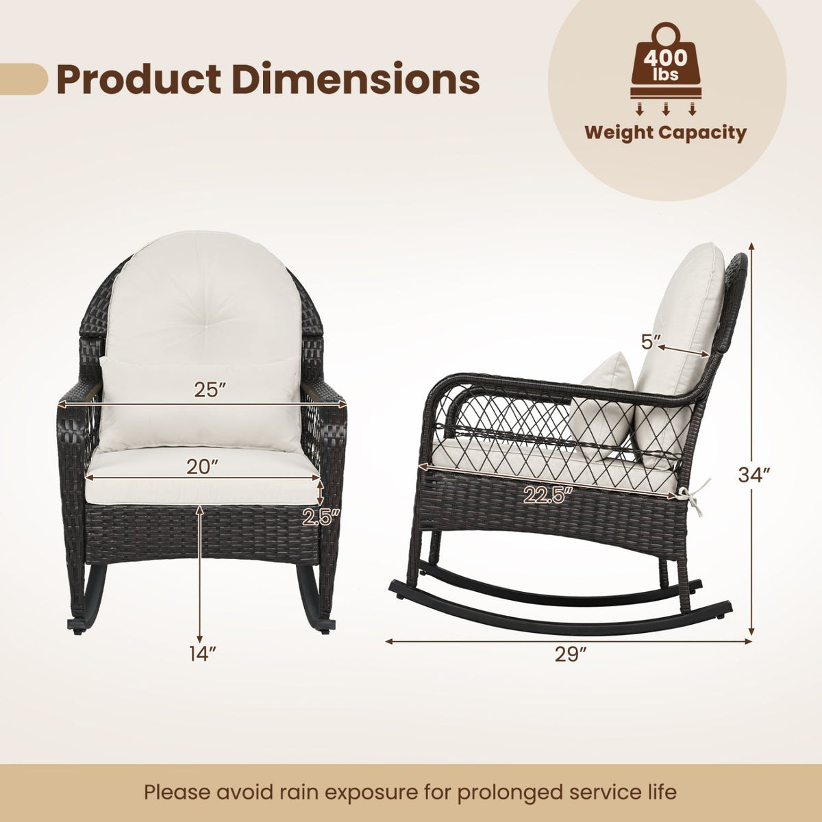 Outdoor Wicker Rocking Chair